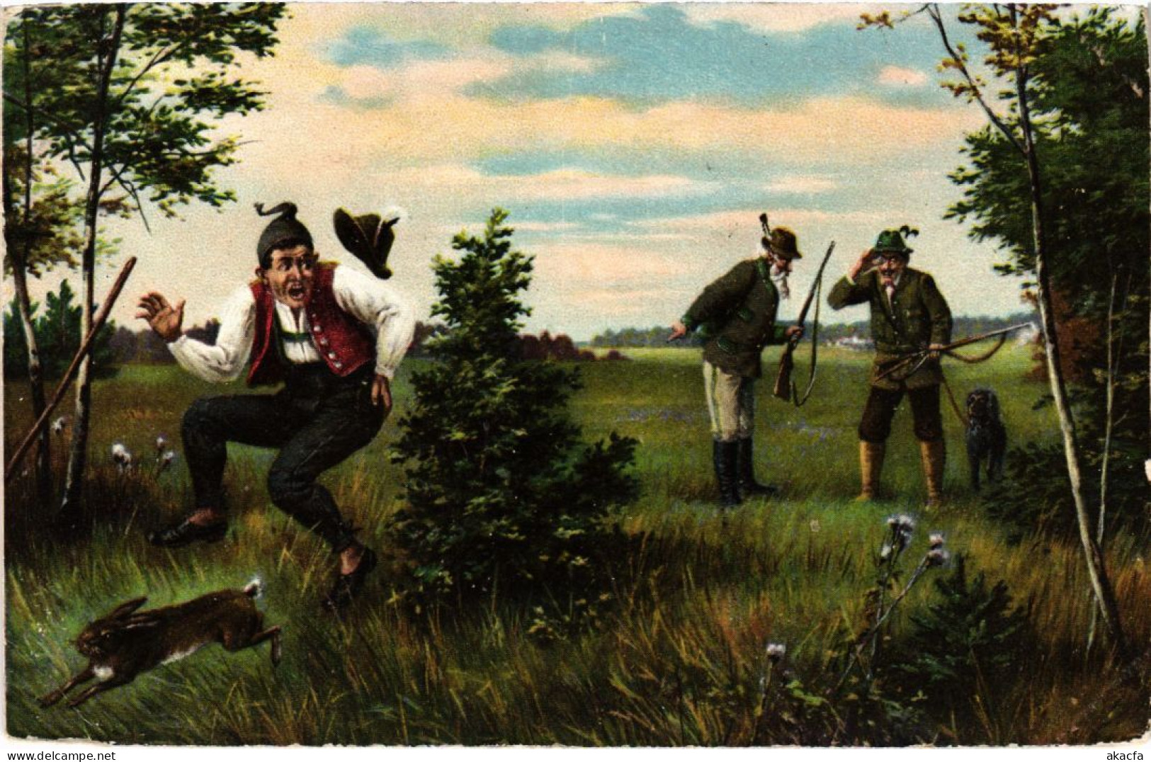 PC HUNTING SCENE ILLUSTRATION HUNTING SPORT (a34945) - Chasse