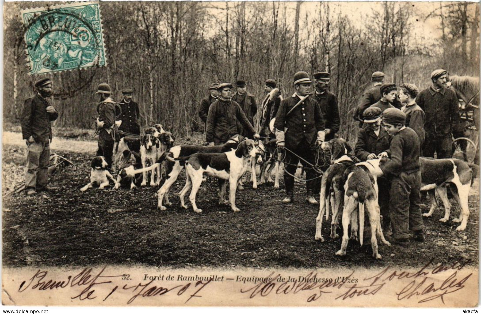 PC FORET DE RAMBOUILLET EQUIPAGE DE LA DUCHESSE D'UZES HUNTING SPORT (a35011) - Chasse