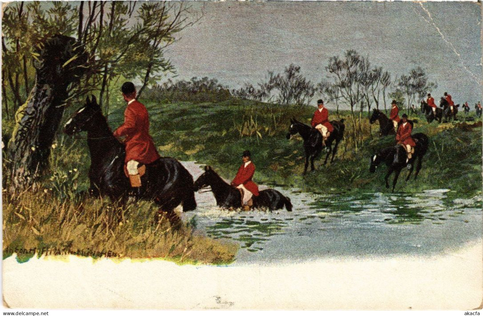 PC HUNTING SCENE ILLUSTRATION HUNTING SPORT (a35026) - Chasse