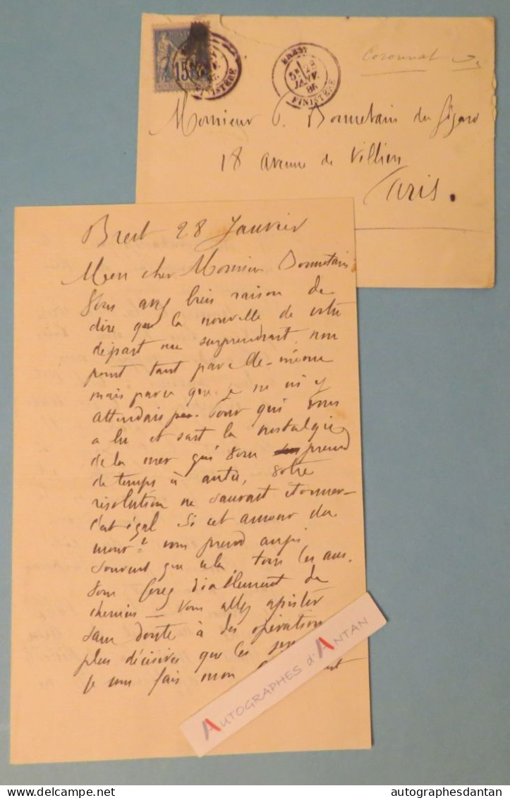 ● L.A.S 1885 Général Pierre CORONNAT Brest - Le Figaro - Tonkin - De Maupeou (tirailleurs Sénégalais) Lettre Autographe - Politicians  & Military