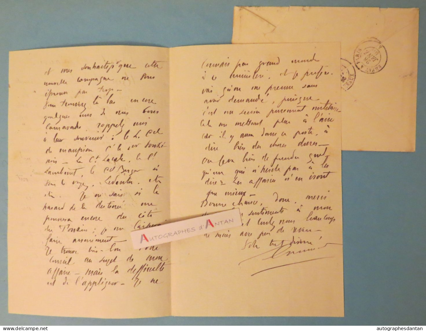 ● L.A.S 1885 Général Pierre CORONNAT Brest - Le Figaro - Tonkin - De Maupeou (tirailleurs Sénégalais) Lettre Autographe - Politicians  & Military