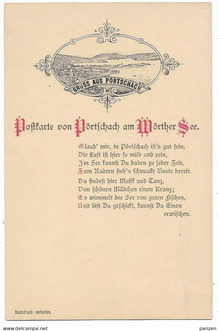 Austria Portschach Litho Postcard  G.26 - Pörtschach