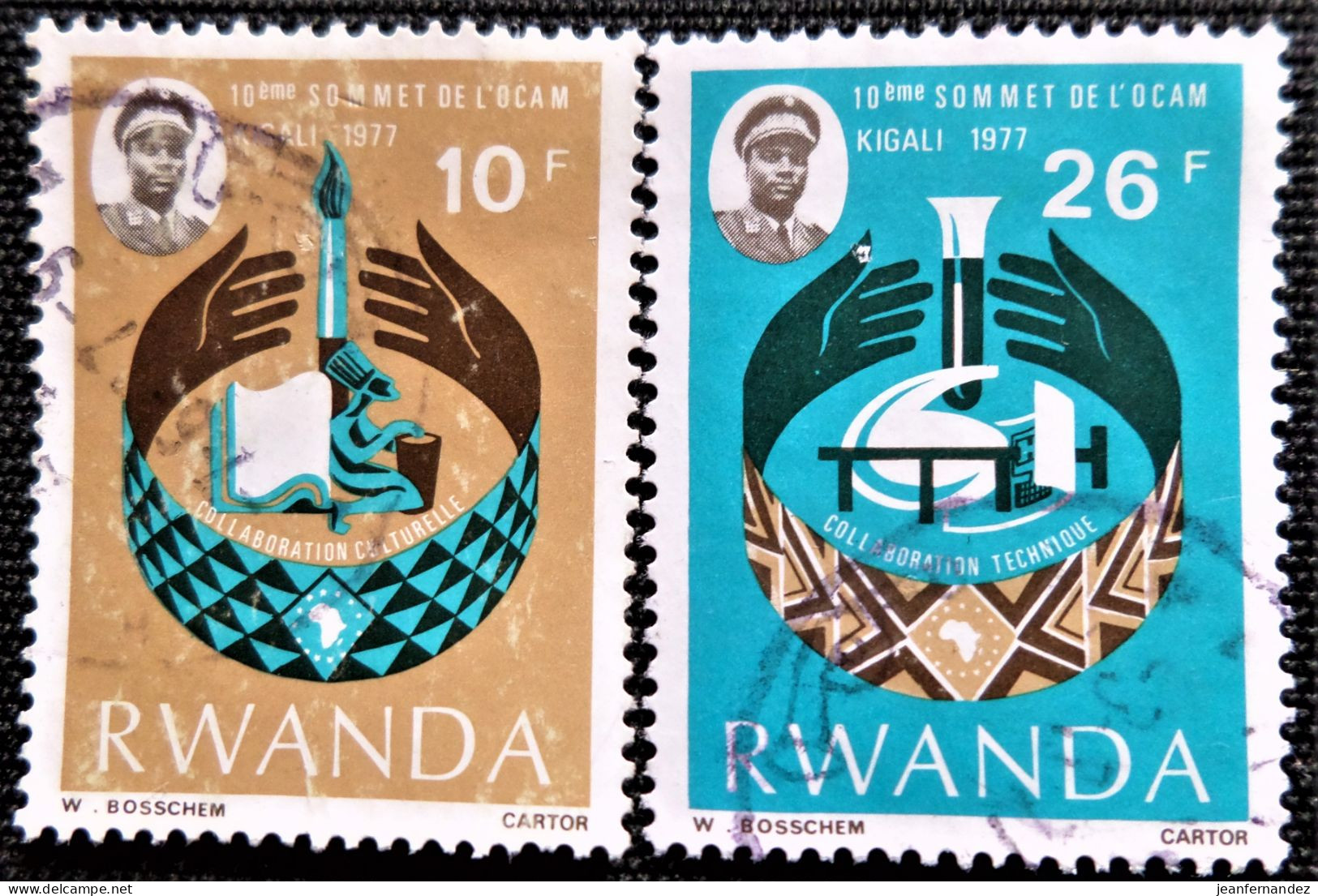 Rwanda 1977 The 10th OCAM Summit Conference, Kigali   Stampworld  N° 859 Et 860 - Usados