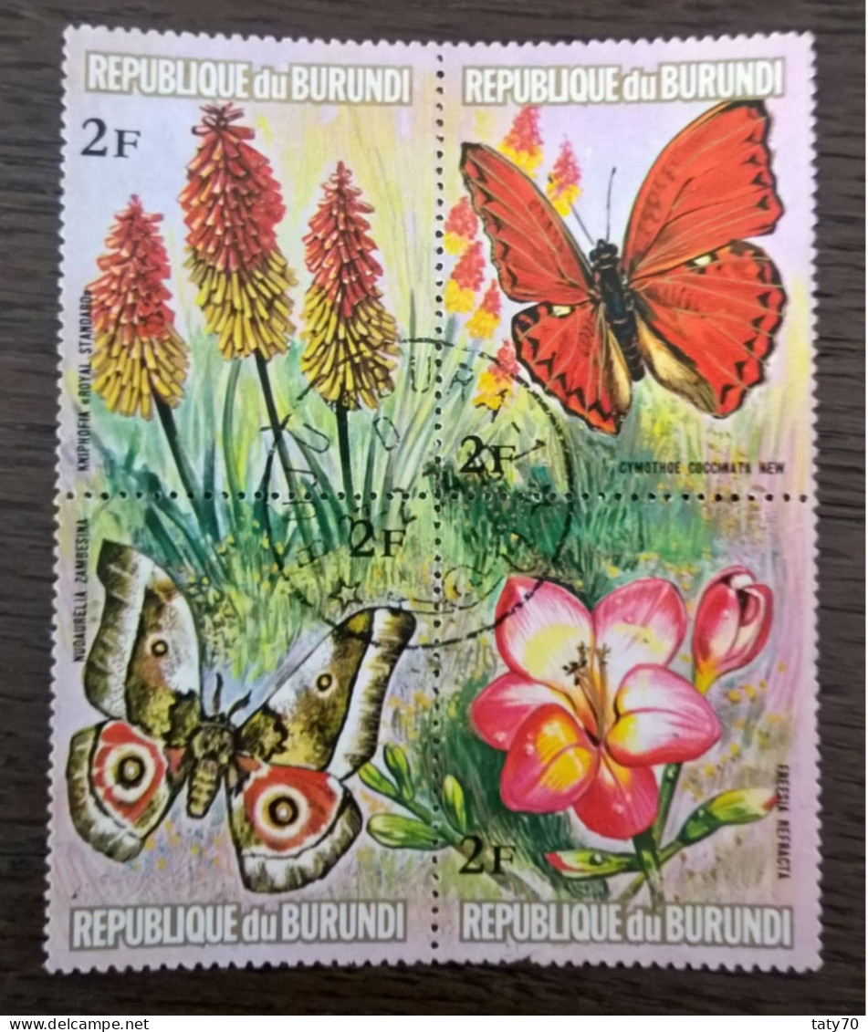 1973, Mi 967-970 Used Flora End Butterflies,Burundi. - Gebruikt