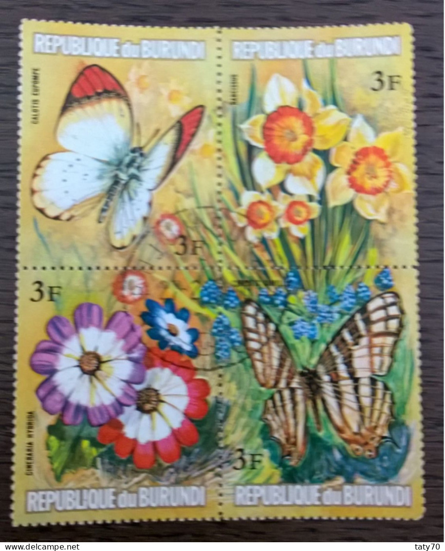 1973, Mi 971-974 Used Flora End Butterflies,Burundi. - Used Stamps
