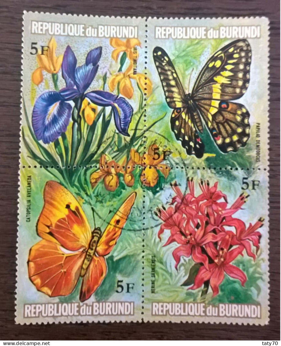 1973, Mi 975-978 Used Flora End Butterflies,Burundi. - Gebraucht