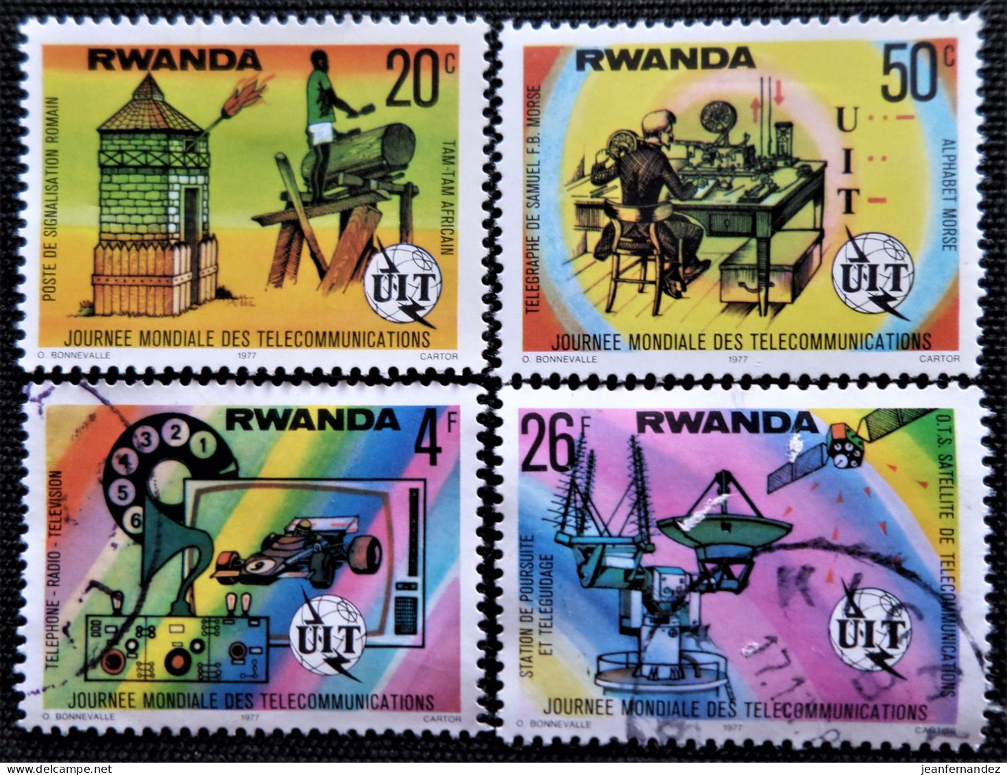 Rwanda 1977 World Telecommunications Day 1977  Stampworld  N°   872_874_876_878 - Usados