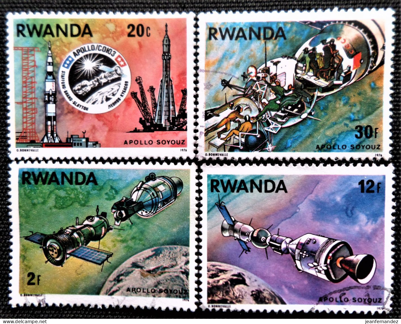 Rwanda 1976 American-Soviet Space Mission "Apollo-Soyuz"   Stampworld  N°   834_838_839_840 - Gebraucht