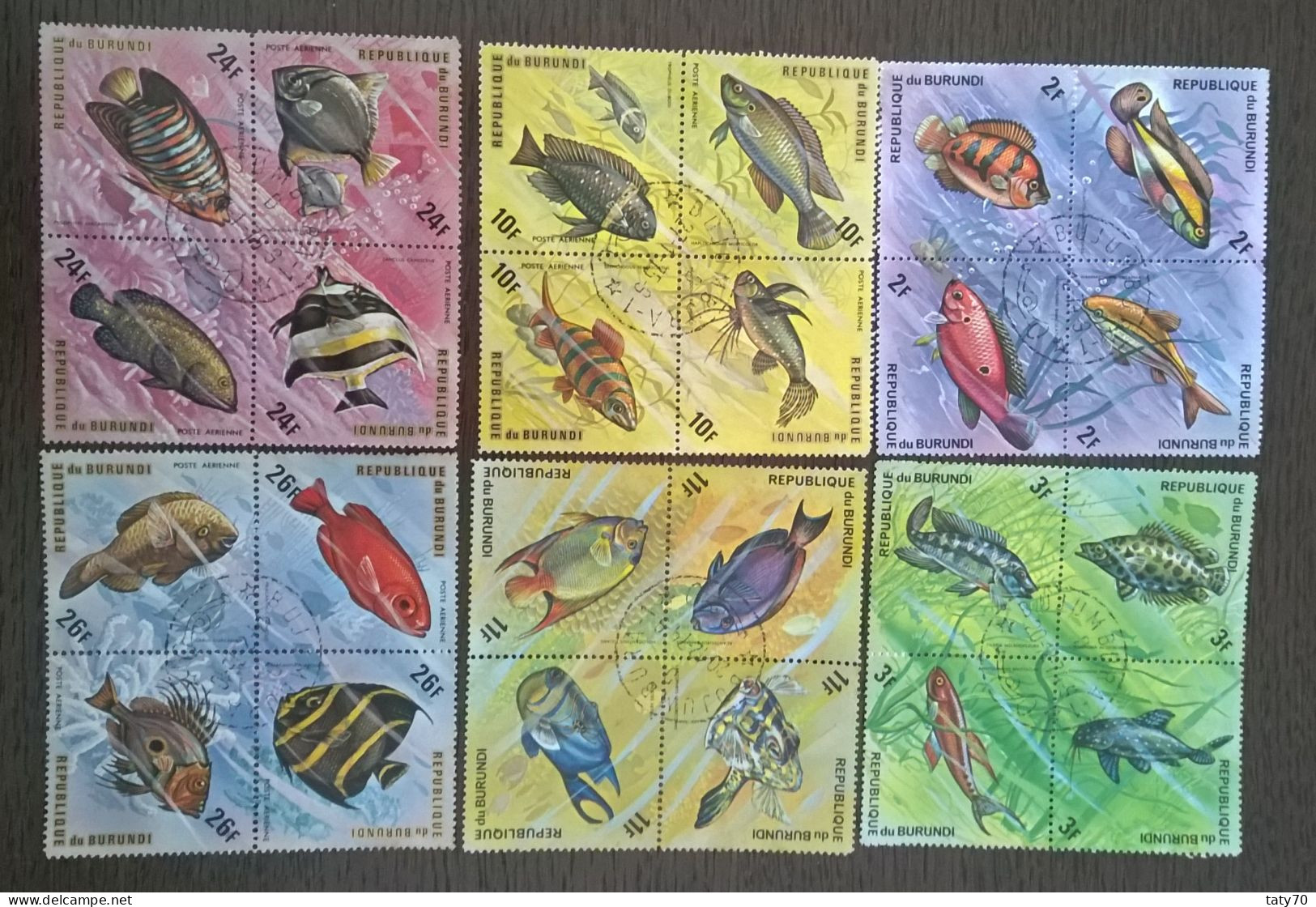 1974, Mi 1085-1108 Used Fishes,Burundi. - Gebruikt