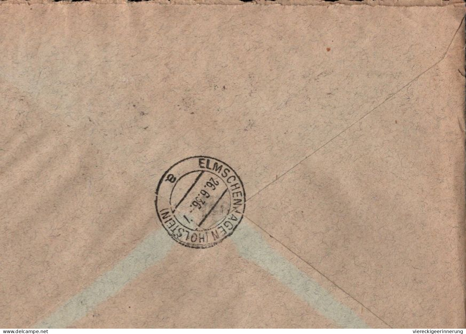 ! 1936 Einschreiben Aus Hamburg Nach Elmschenhagen, Bank, Lochungen, Perfins On Stamps - Lettres & Documents