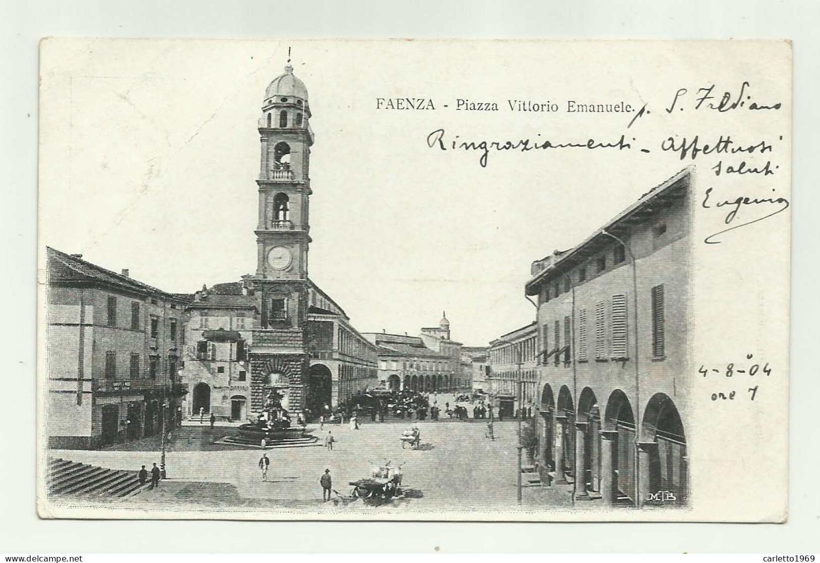 FAENZA - PIAZZA VITTORIO EMANUELE  VIAGGIATA FP - Faenza