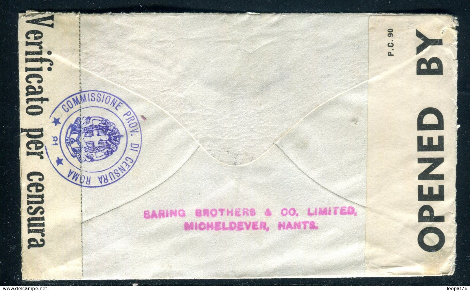 Grande Bretagne - Perforé Sur Enveloppe Commerciale De Micheldever Pour La Suisse En 1940 Avec Contrôles Postaux  - M 42 - Perforés