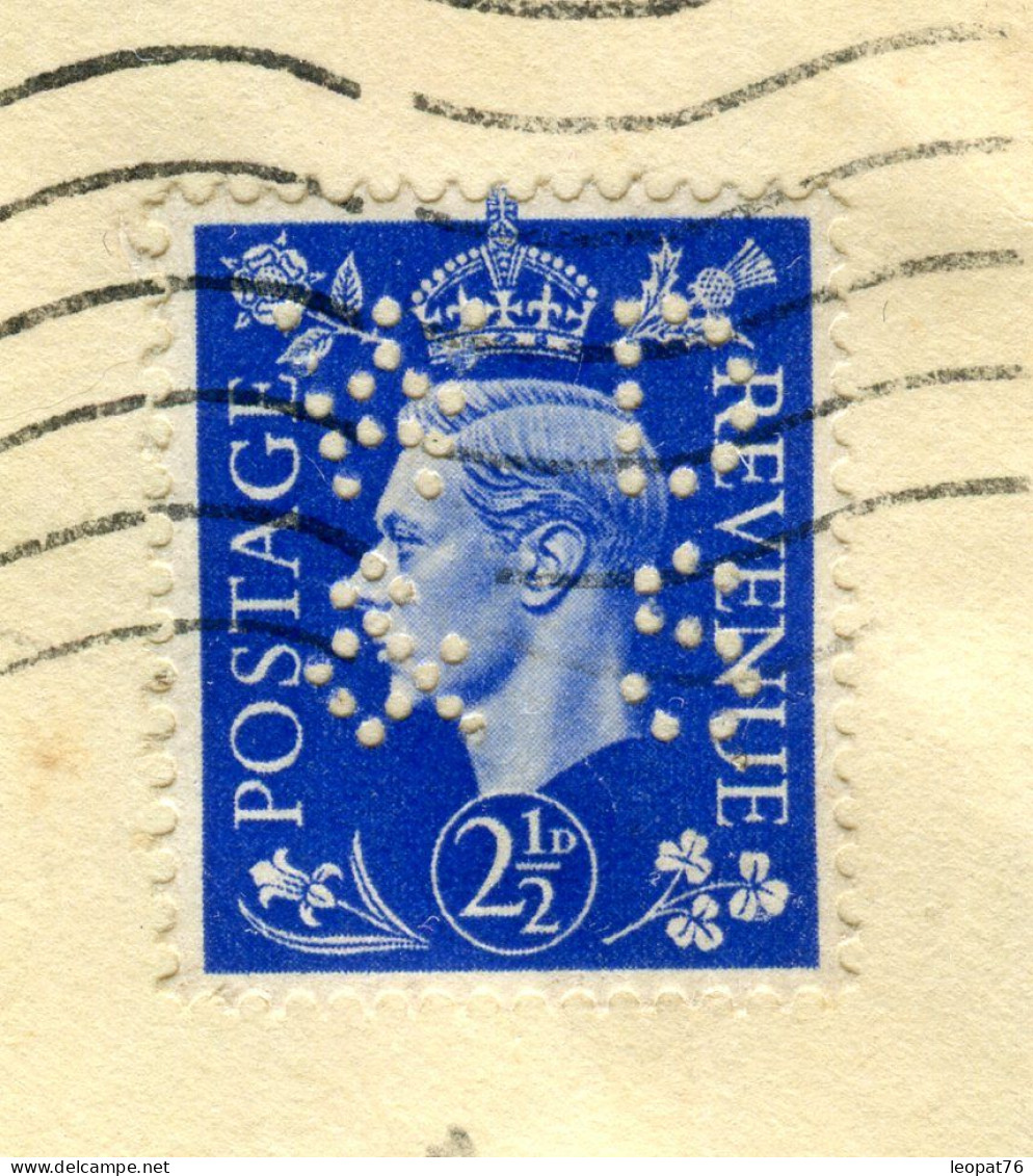 Grande Bretagne - Perforé Sur Enveloppe Commerciale De Londres Pour Paris En 1940 Avec Contrôle Postal  - M 45 - Perforés