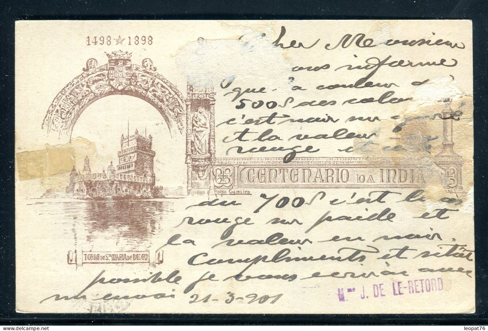 Portugal - Entier Postal + Complément De Lisbonne Pour La France En 1901  - M 54 - Entiers Postaux