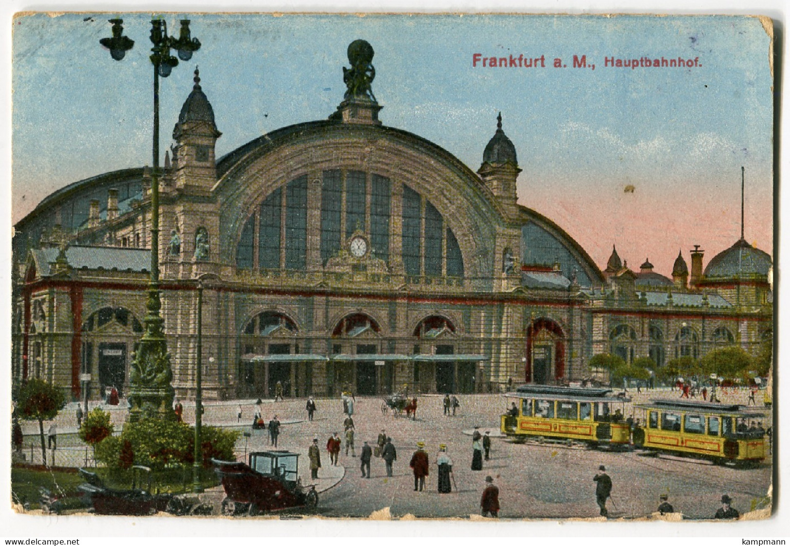 Tram/Straßenbahn Frankfurt/Main,Hauptbahnhof, 1921  Gelaufen - Tram