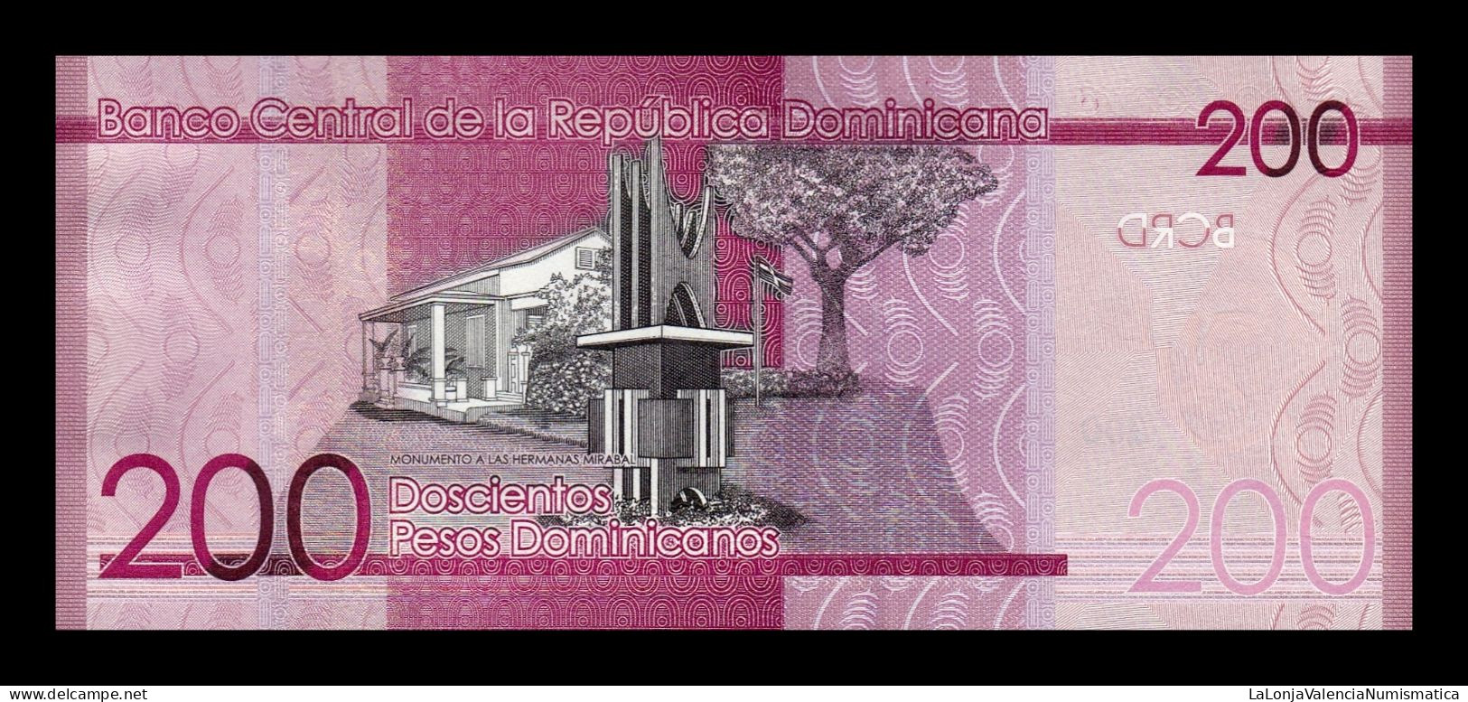 República Dominicana 200 Pesos Dominicanos 2014 Pick 191a Low Serial 831 Sc Unc - Dominicaine