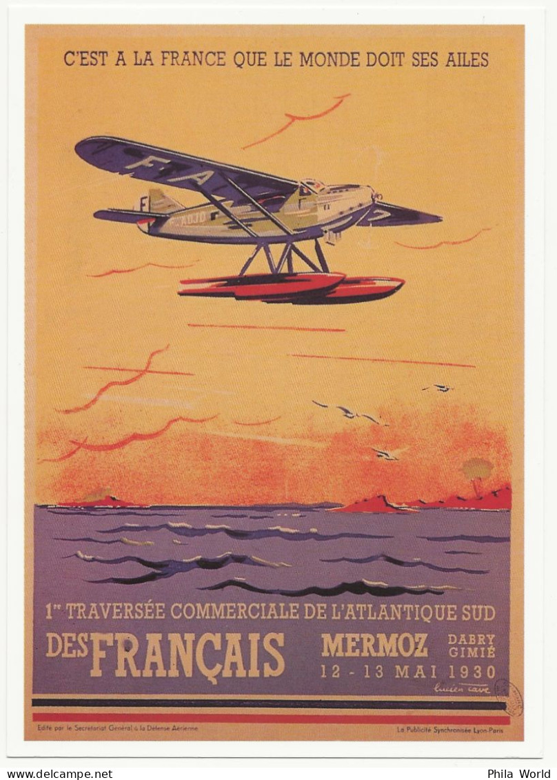 CPM 1ère Traversée Commerciale De L' Atlantique-sud Des Français MERMOZ DABRY GIMIE Repro De CARTEXPO Affiche De 1930 - 1919-1938: Between Wars