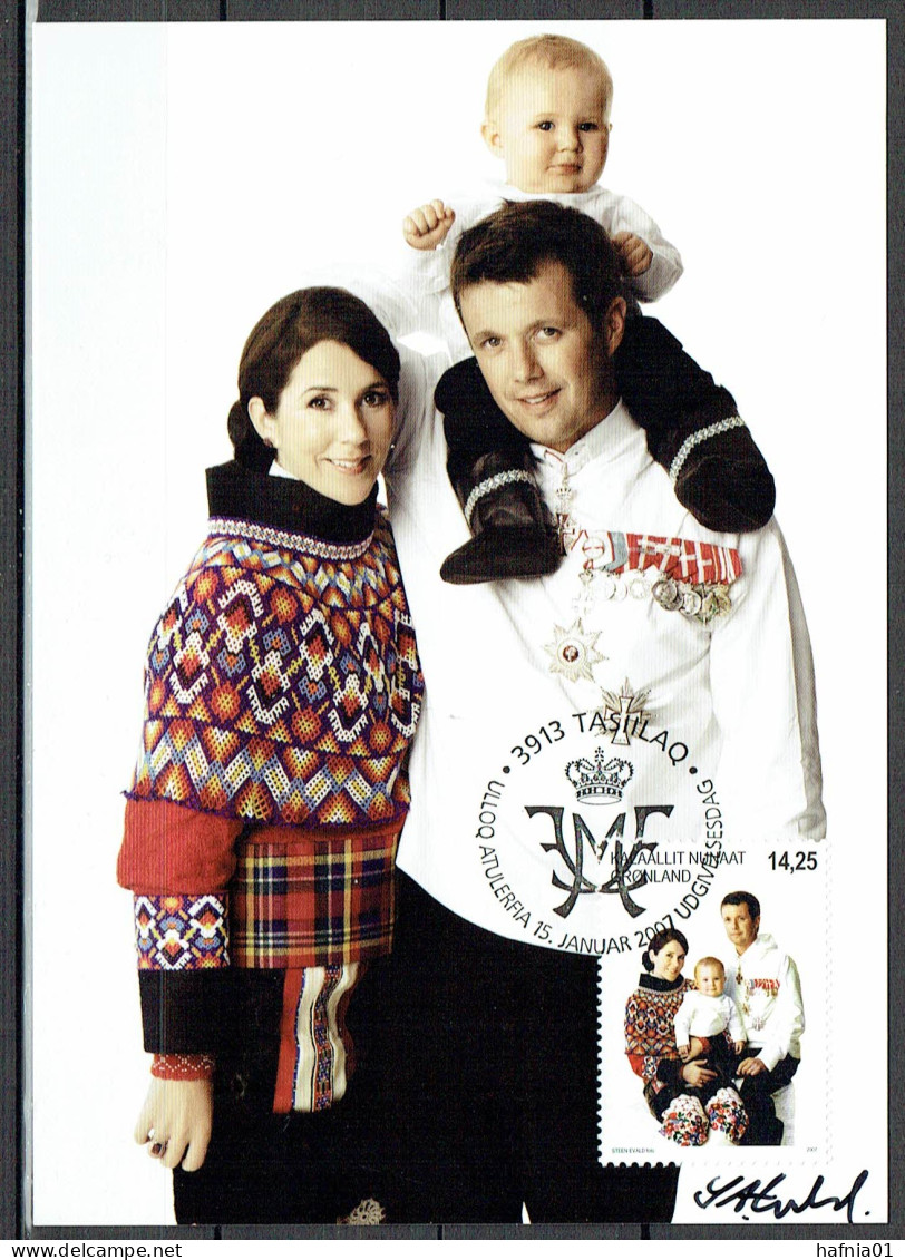 Greenland 2007.  Crown Prince Family. Michel 487 Maxi Card. Signed. - Cartoline Maximum