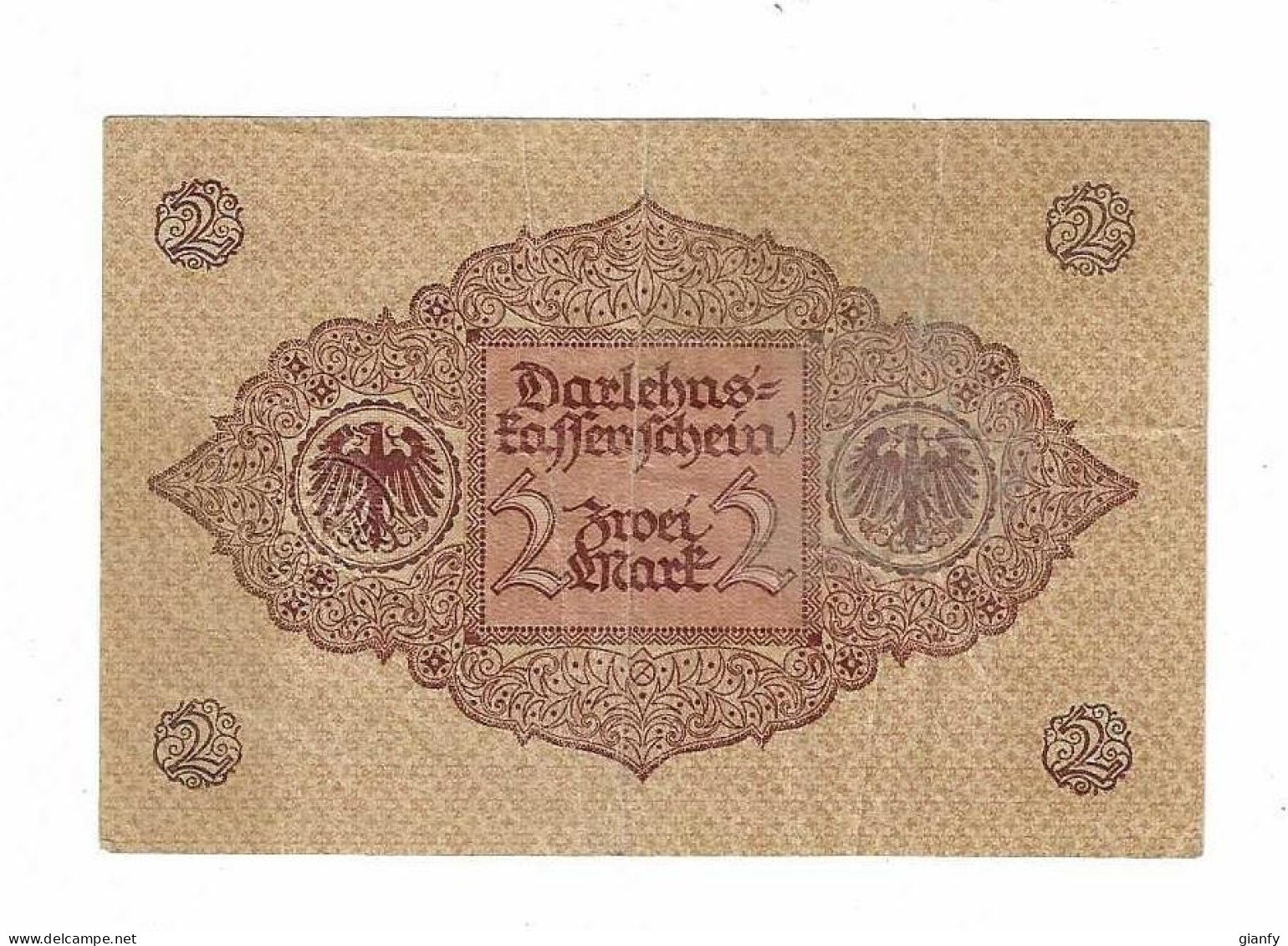 GERMANIA 2 MARK 1920 - Administration De La Dette