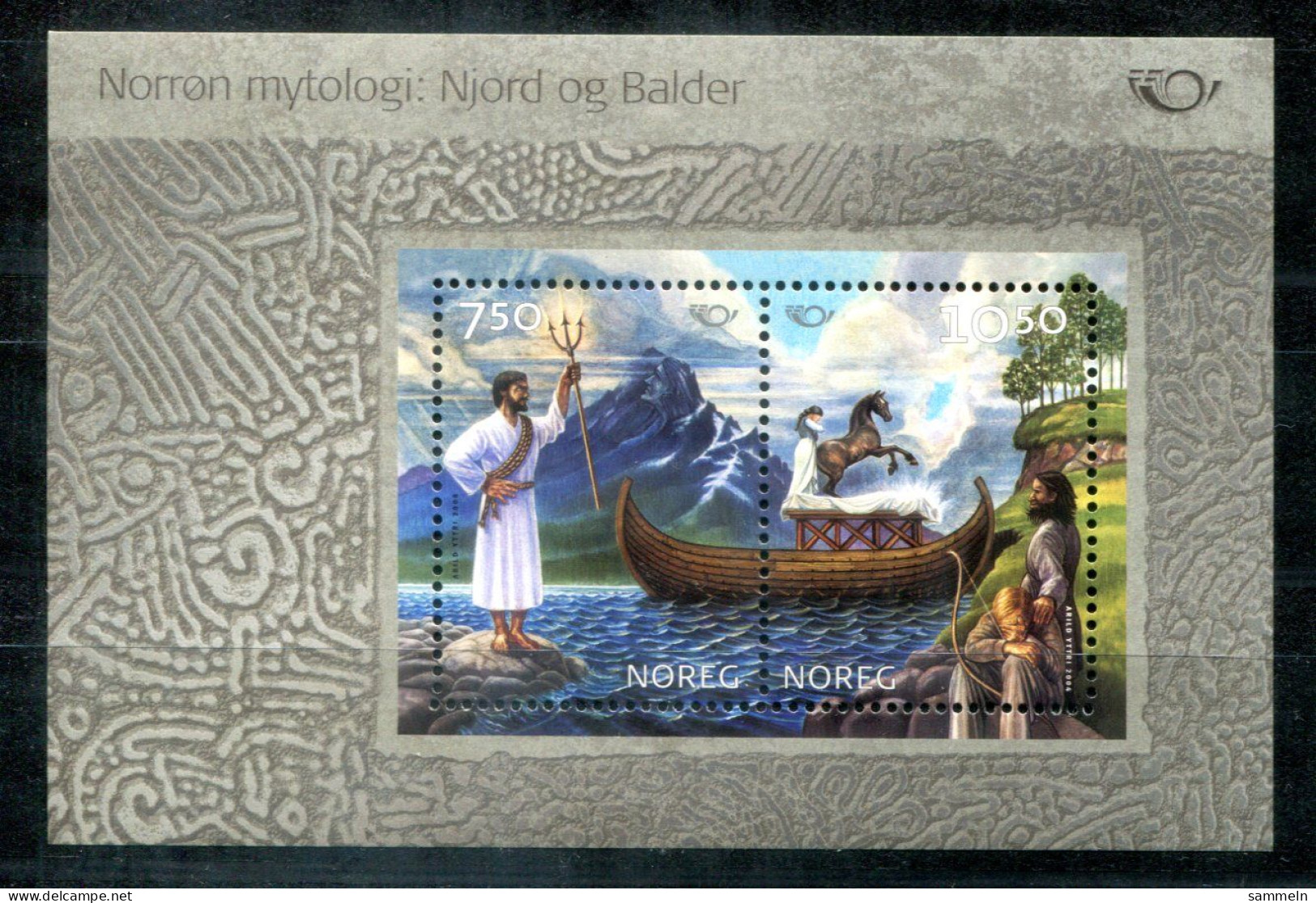 NORWEGEN - Block 25, Bl.25 Mnh - Mythologie, Mythology, Pferd, Horse, Cheval - NORWAY / NORVÈGE - Hojas Bloque