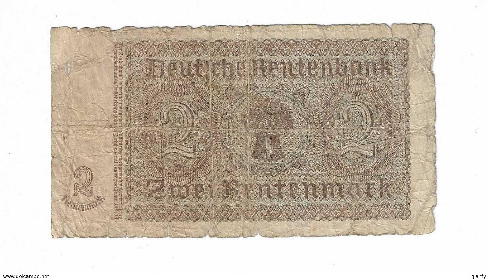 GERMANIA 2 RENTENMARK 1937 - Sonstige & Ohne Zuordnung