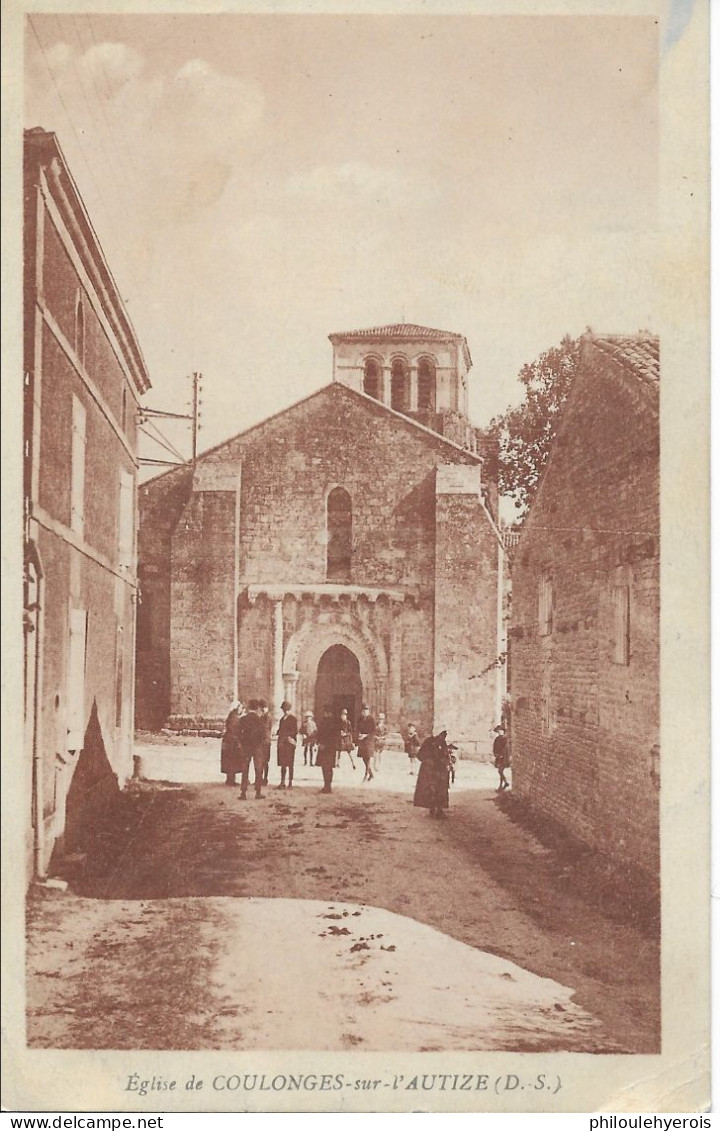 CPA 79 COULONGES SUR L'AUTIZE L'église 1929 - Coulonges-sur-l'Autize