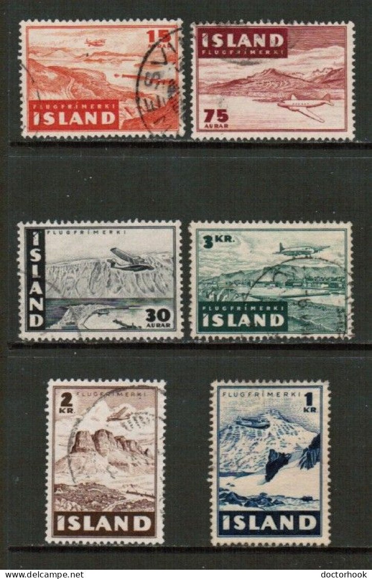 ICELAND   Scott # C 21-6 USED (CONDITION AS PER SCAN) (Stamp Scan # 916-5) - Posta Aerea