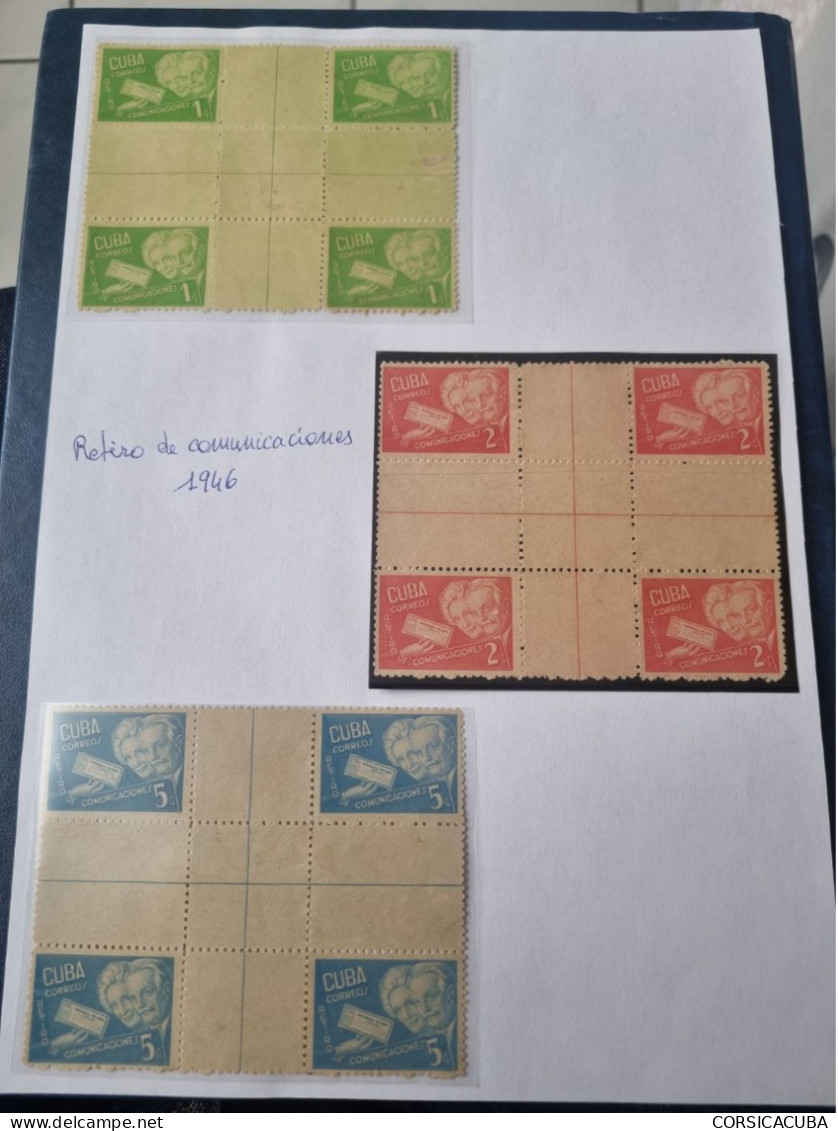 CUBA NEUF 1946  RETIRO DE COMUNICACIONES-CENTRA DE HOJA // PARFAIT ETAT // 1er CHOIX // - Ungebraucht