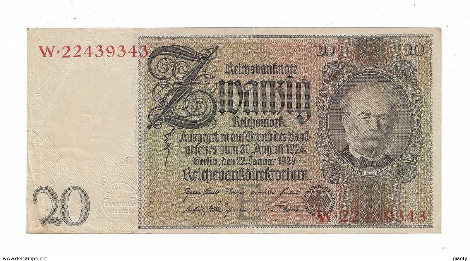 GERMANIA 20 MARK 1929 - 20 Mark