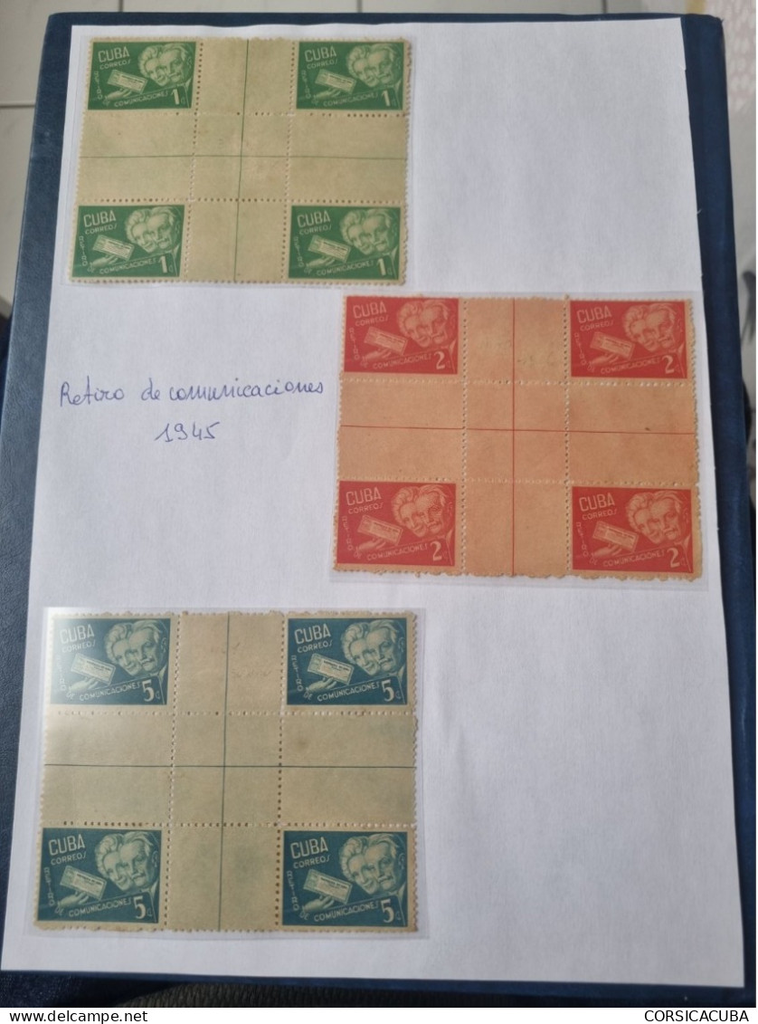 CUBA NEUF 1945 RETIRO DE COMUNICACIONES--CENTRA DE HOJA // PARFAIT ETAT // 1er CHOIX // - Nuovi