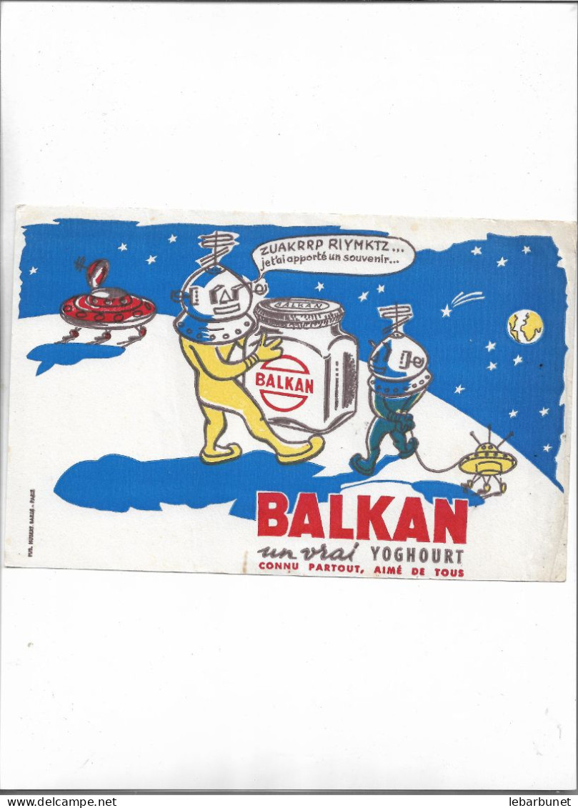 Buvard Ancien  Balkan Un Vrai Yoghourt Connu Partout,aimé De Tous - Produits Laitiers