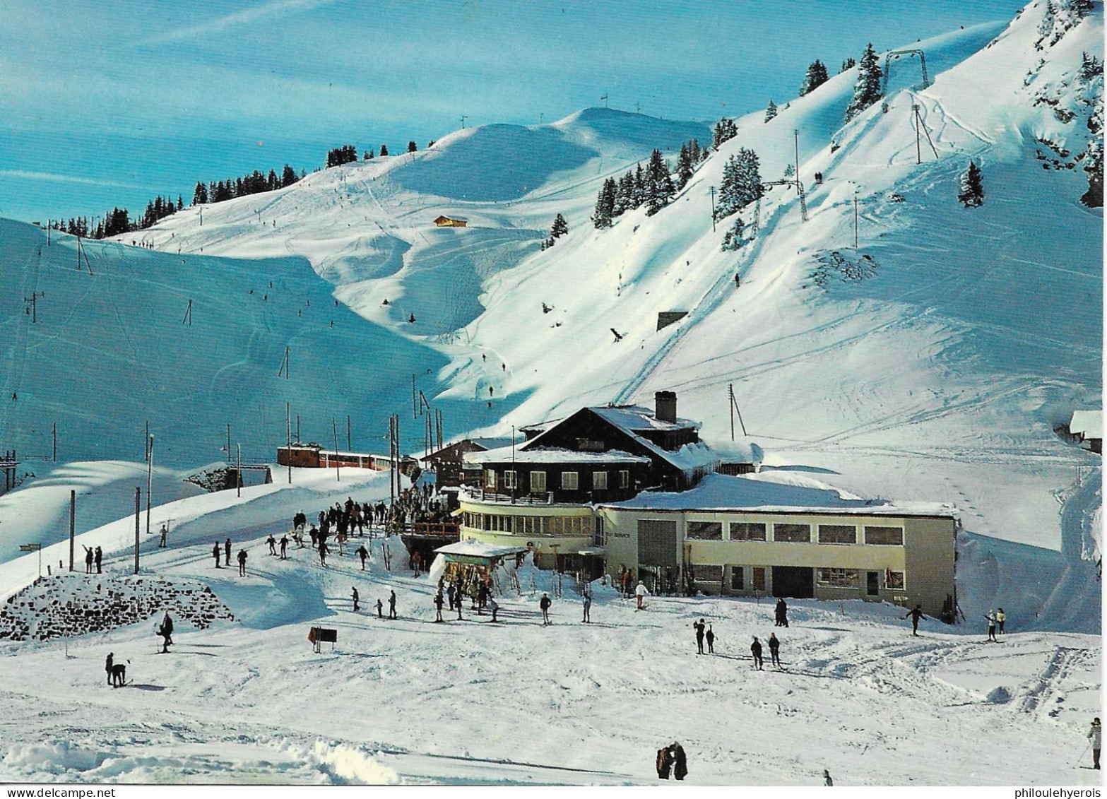 CPA SUISSE VILLARS SUR OLLON ( CHESIERES ) Restaurant Du Col De Bretaye + Cachet De Resto. En 1974 Beaux Timbres - Ollon