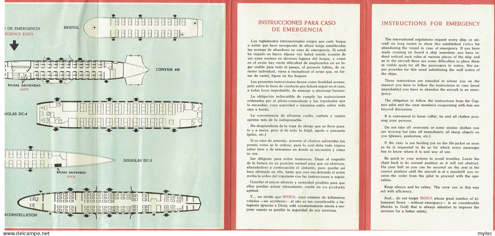 Aviation. IBERIA. Paris - Madrid -Londres. 1958. Lineas Aéreas De Espana. - Advertisements