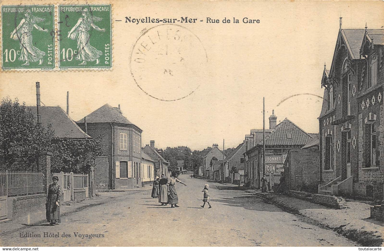 CPA 80 NOYELLES SUR MER RUE DE LA GARE - Noyelles-sur-Mer