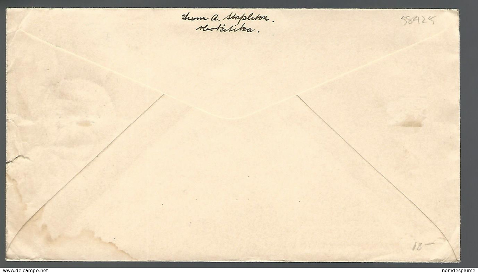 58425`) New Zealand First Day Cover Hokitika Postmark Cancel 1936 - Brieven En Documenten