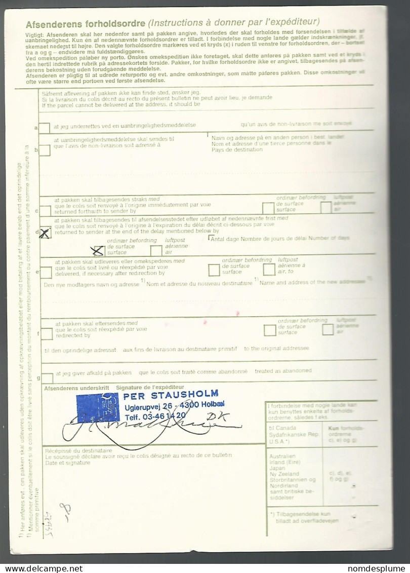 58435) Denmark Addressekort Bulletin D'Expedition 1981 Postmark Cancel - Covers & Documents