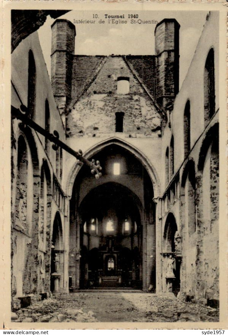 Tournai 1940 - Intérieur De L'église St Quentin - Doornik