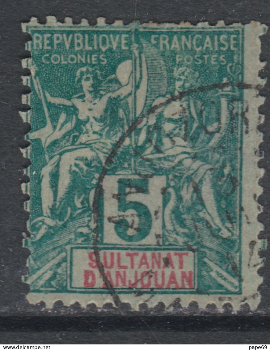 Anjouan N° 4 O Type Groupe : 5 C. Vert Oblitération Légère Sinon TB - Used Stamps