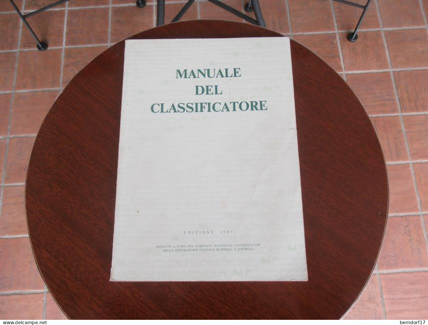 BASEBALL - MANUALE DEL CLASSIFICATORE - 1987 - Libri