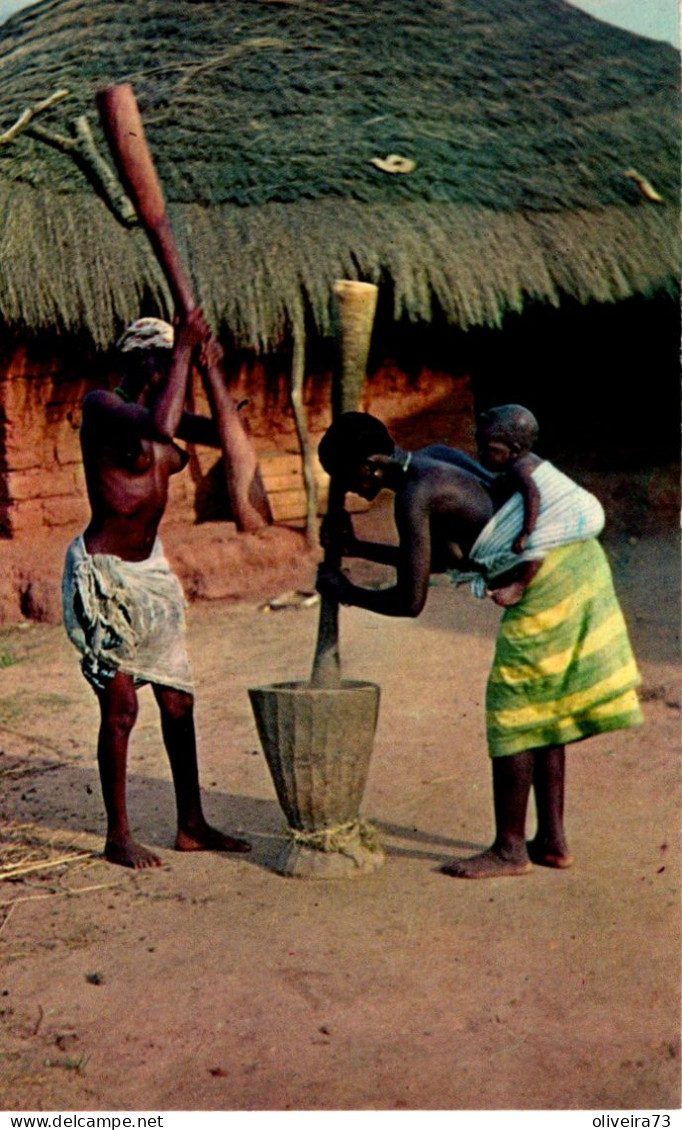 GUINÉ - BISSAU - Pilando Arroz - Guinea-Bissau