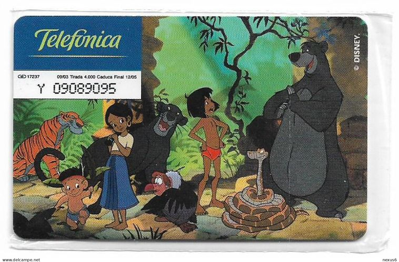 Spain - Telefónica - Disney El Libro De La Selva 2 - Kaa - P-540 - 09.2003, 3€, 4.000ex, NSB - Privatausgaben