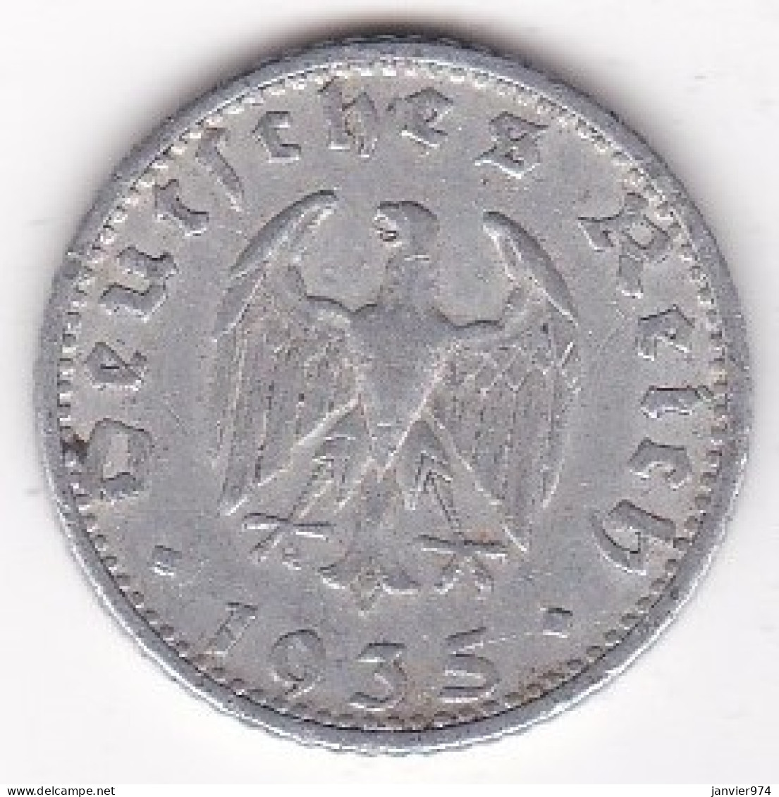 50 Reichspfennig 1935 D MUNICH,  En Aluminium - 50 Reichspfennig