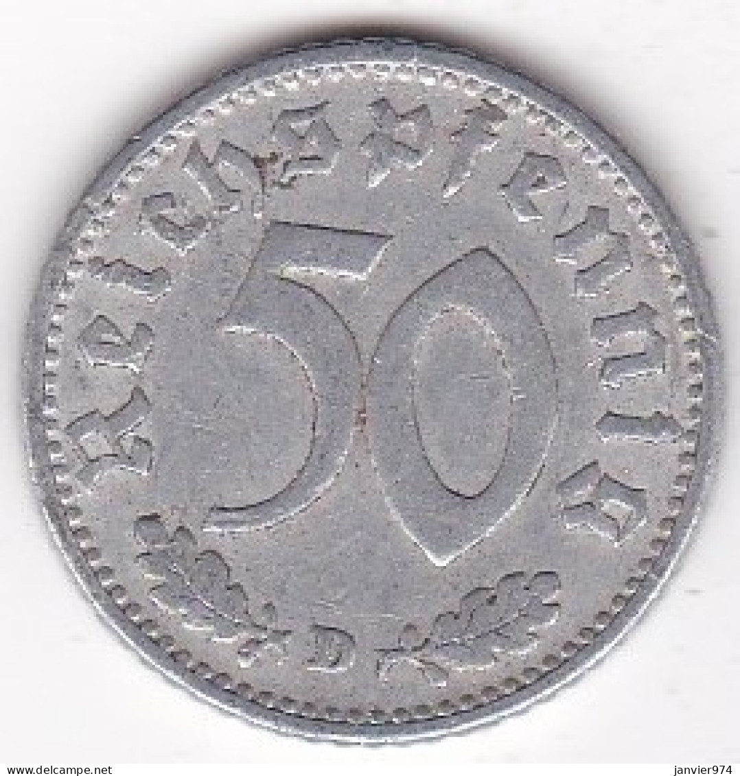 50 Reichspfennig 1935 D MUNICH,  En Aluminium - 50 Reichspfennig