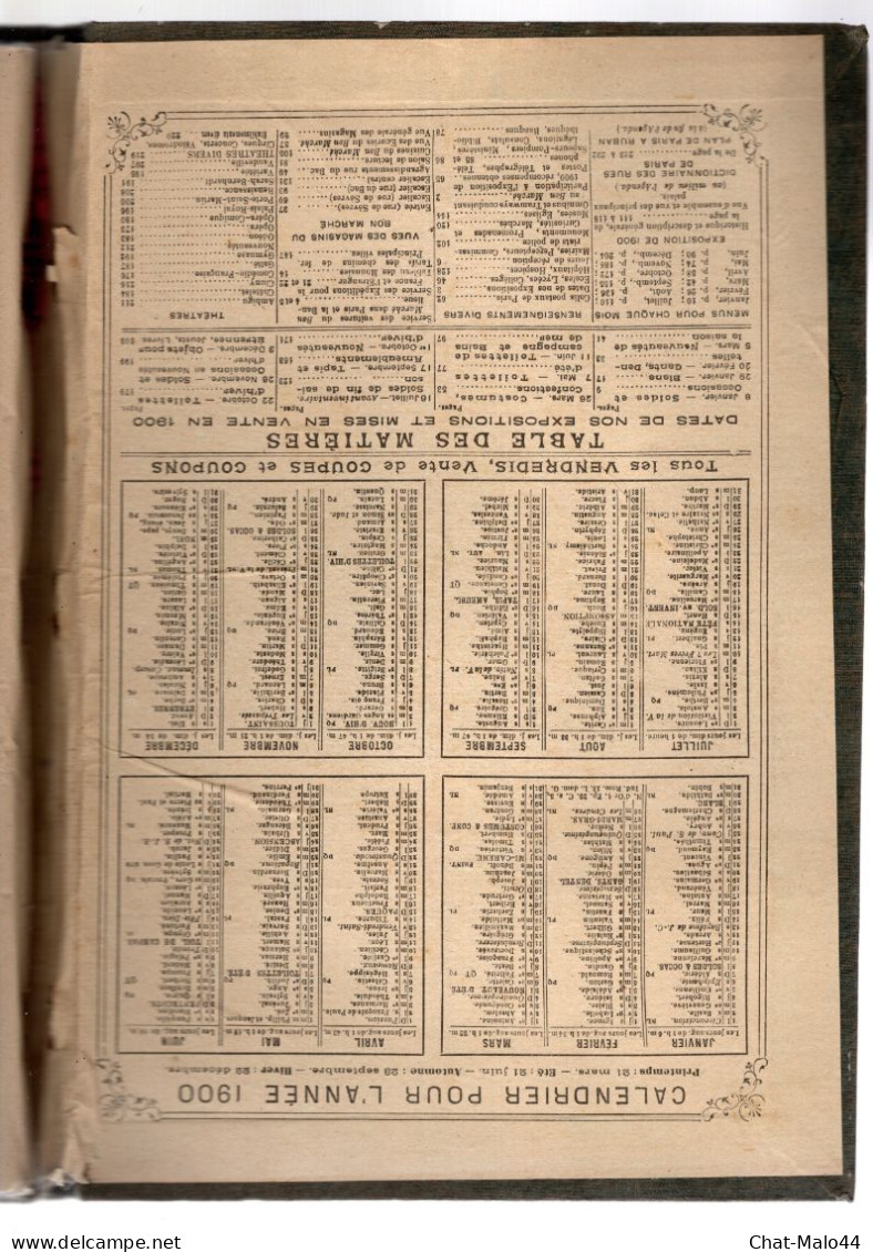 Le Bon Marché, Paris. Agenda-Buvard. Année 1900. Agenda Toilé Vert Sans Annotation Manuscrite - Agende Non Usate