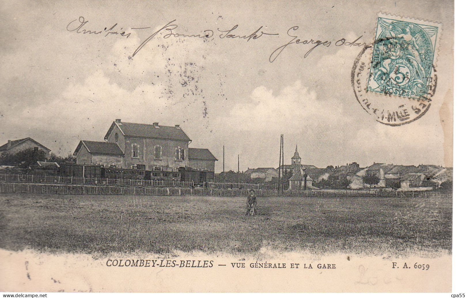 COLOMBEY LES BELLES  -  Vue Générale De La Gare  -  Dos Non Divisé - Colombey Les Belles