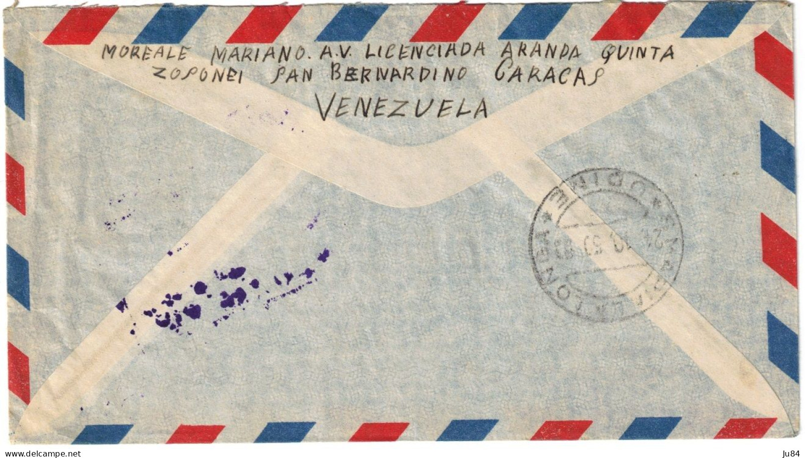 Venezuela - Caracas - Lettre Avion Pour Pudine (Italie) - Air Mail For Italy - 24 Octobre 1959 - Venezuela