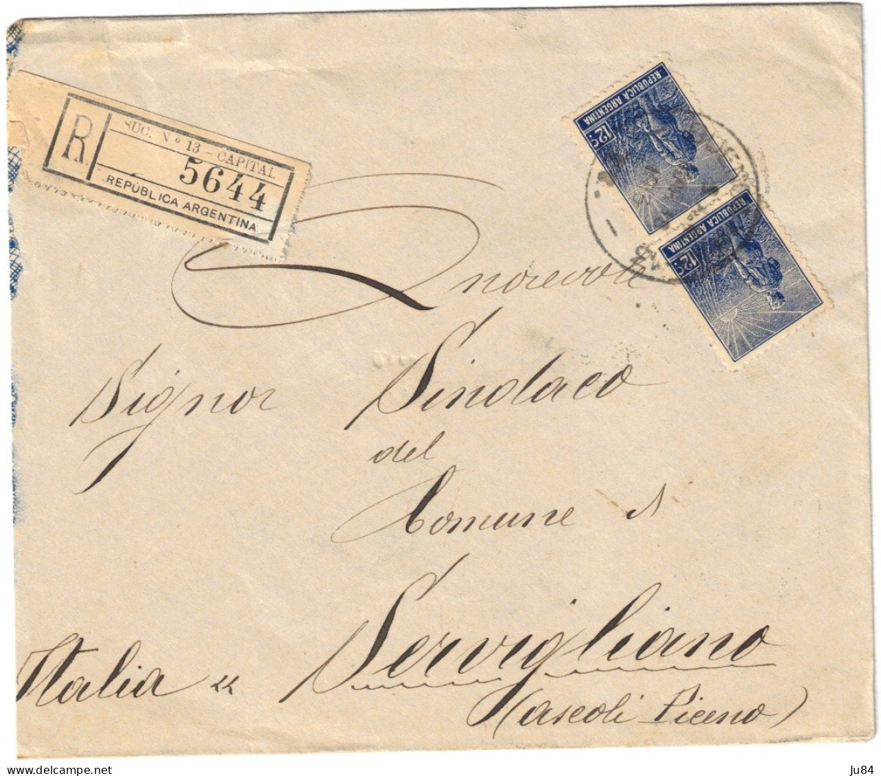 Argentine - Argentina - Buenos Aires - Lettre Recommandée Pour L'Italie - Registered Letter For Italy - Divers Cachets - Covers & Documents