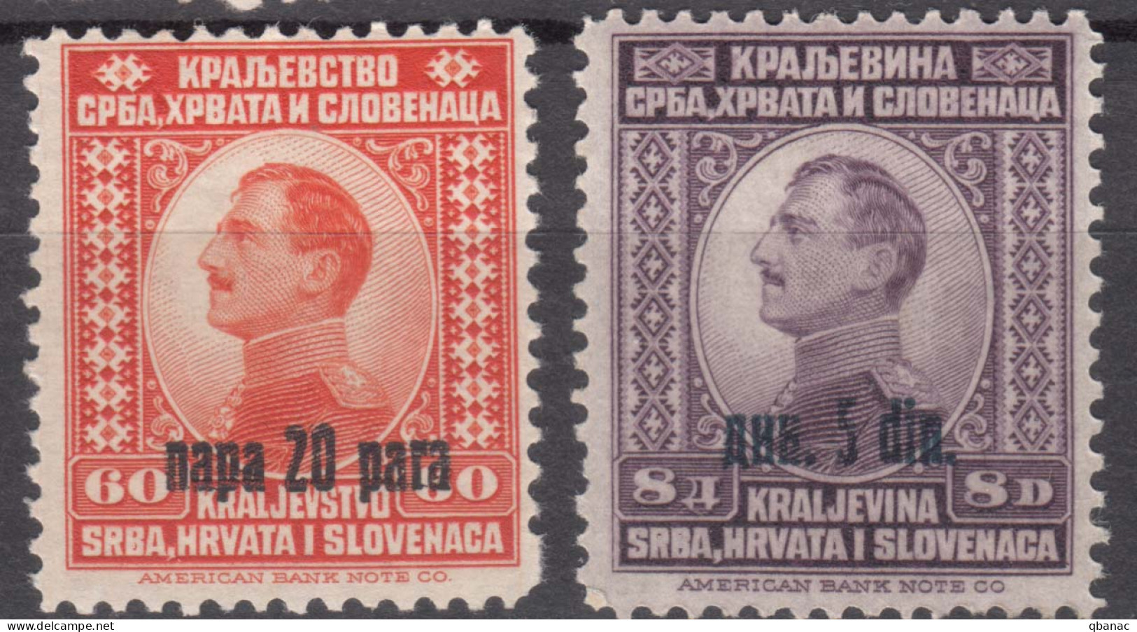 Yugoslavia Kingdom King Alexander 1924 Mi#174-175 Mint Hinged - Unused Stamps