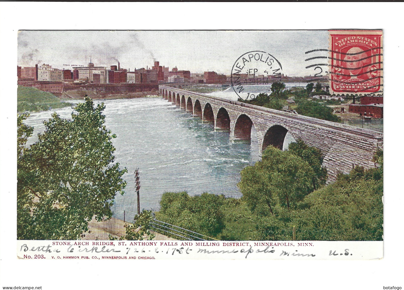 CPA   STONE ARCH BRIDGE MINNEAPOLIS En 1905!  (voir Timbre) - Minneapolis