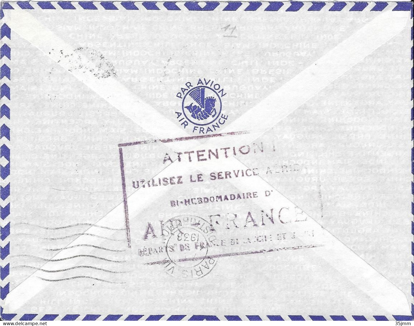 Sénégal Dakar Première Liaison Bi Hebdomadaire 1938 - Airmail